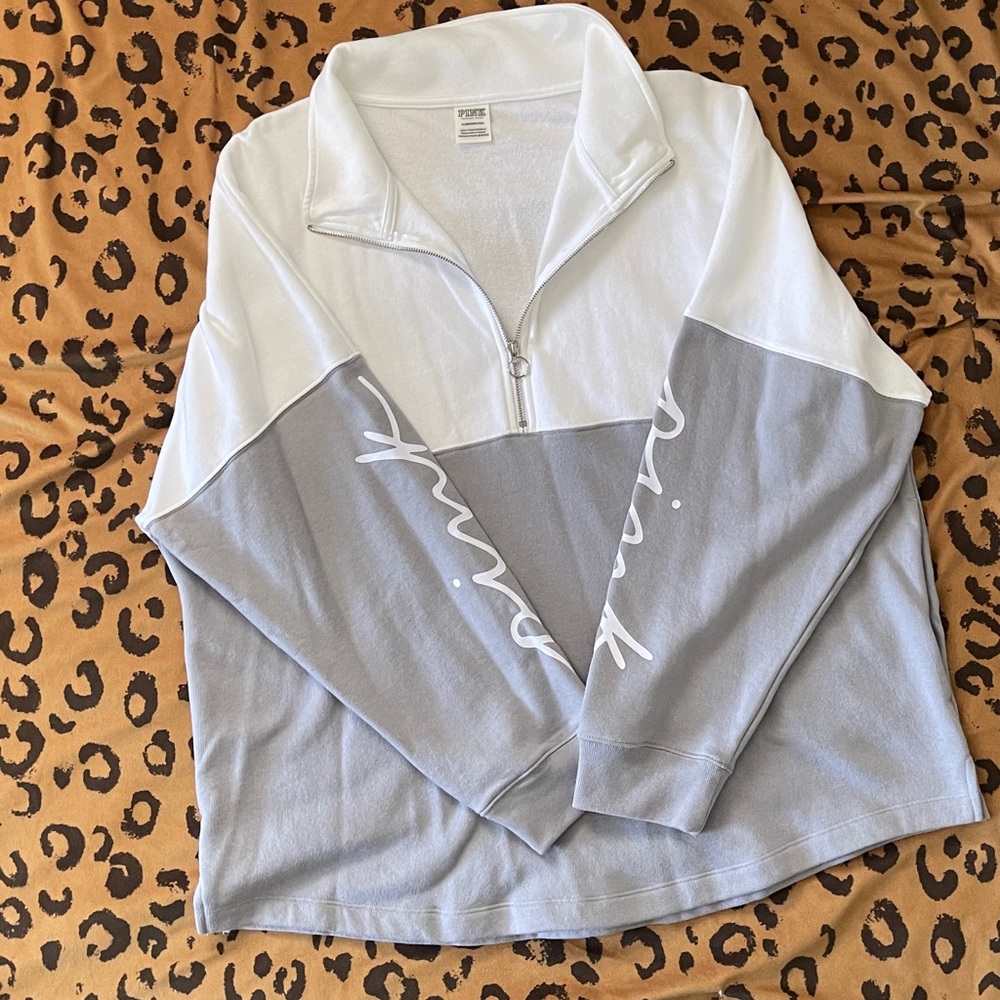 PINK by Victoria’s Secret Colorblock Half-Zip Sweatshirt with Zipper